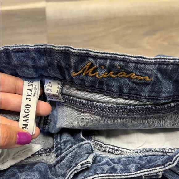 Mango Women's Dark Blue Denim low rise skinny size 4 jeans - Picture 2 of 9